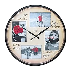 Lily's Home 14 Inch Frame Wall Clock. Vintage Rustic Clock, DIY Wall Decor, Whisper Quiet Movement