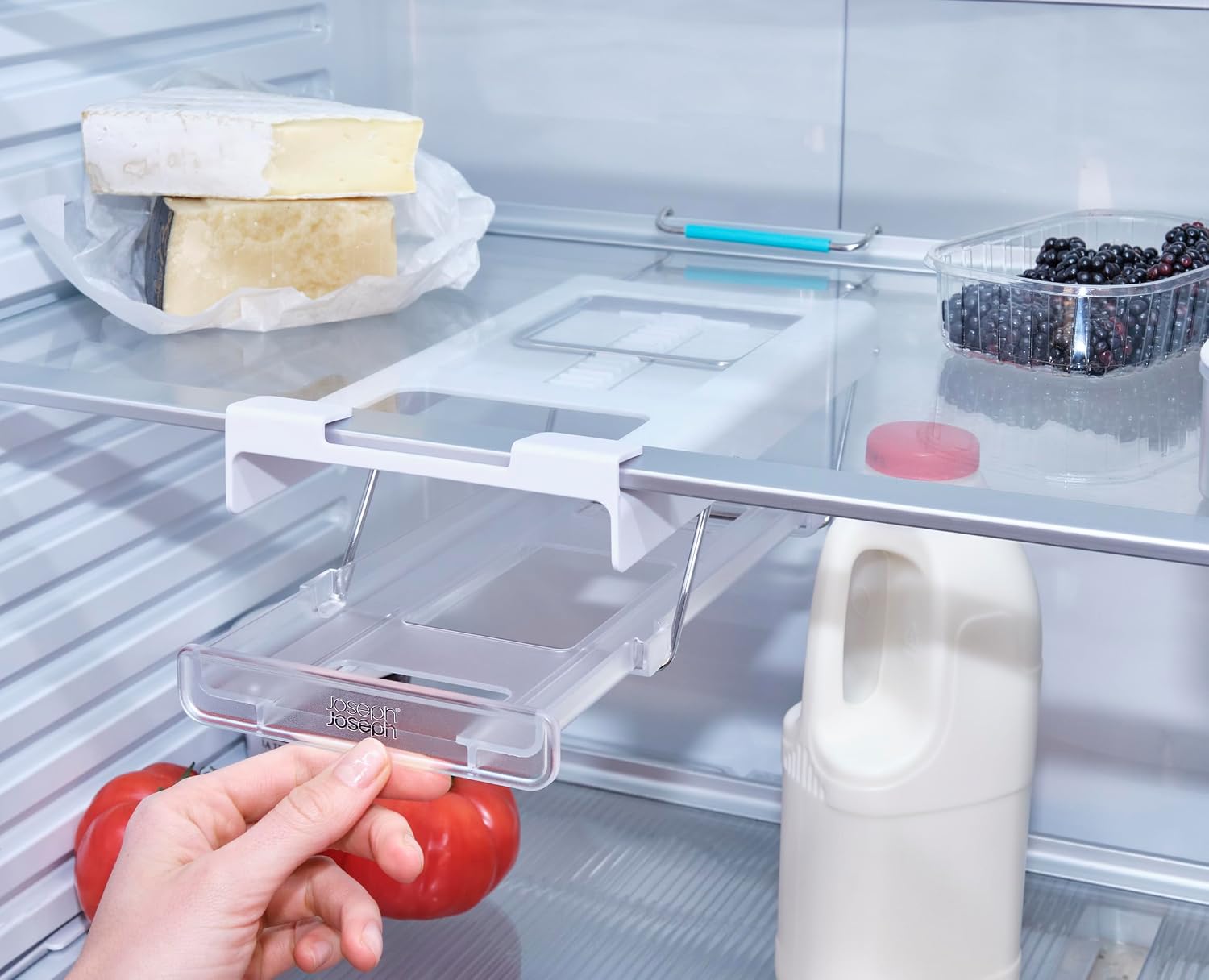 Joseph Joseph FridgeStore 2-Pack Foldable Under-Shelf Fridge Storage Can Dispenser – Space-Saving Holder, Fits Shelves 13-18" Deep