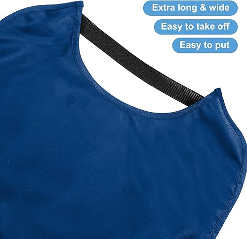 Miniatura 5 de Baberos elásticos de doble capa para adultos, reutilizable, impermeable, lavable, babero de alimentación para hombres y mujeres
