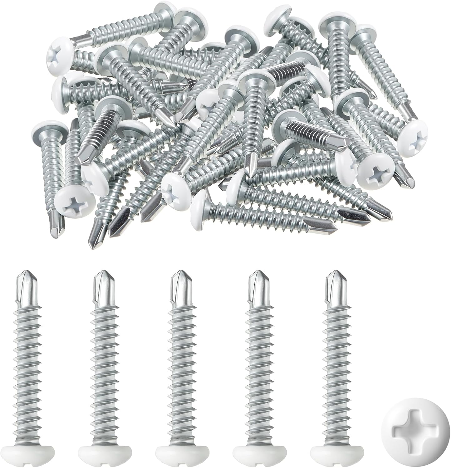 200 Pcs #8 x 1 Inch Pan Head Metal Rv Screws Black for Quad Drive Self Tapping Drill Rv Interior and Exterior Enclosed Trailer Repair Panel Screws Fasteners