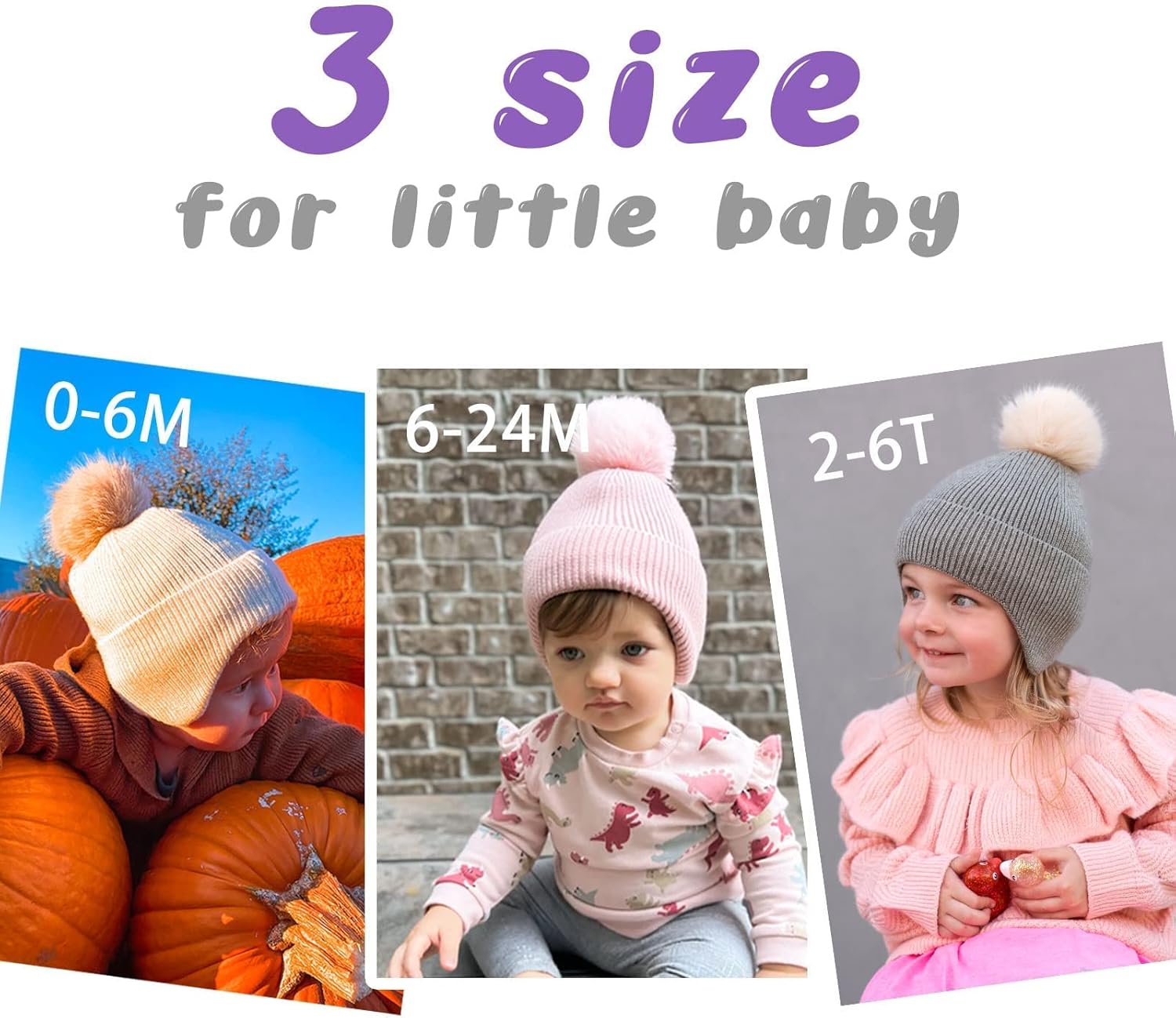 Toddler Baby Winter Hat Warm Fleece Lined Knit Kids Hat with Earflap Infant Newborn Pom Pom Beanie Knit Cap Girls Boys: Clothing, Shoes & Jewelry