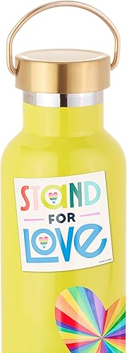 Miniatura 7 de Hallmark Paquete de 3 calcomanías para botellas de agua, planificadores, cuadernos, pared (calcomanías de orgullo de corazones arcoíris para