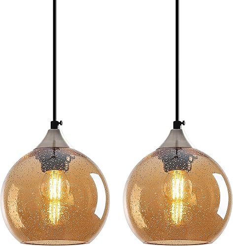 Miniatura 23 de Luces Colgantes de Vidrio Gris Claro Iluminación de Isla de Cocina Luminarias de Luz Colgante Globo Iluminación Colgante Moderna para Dormitorio