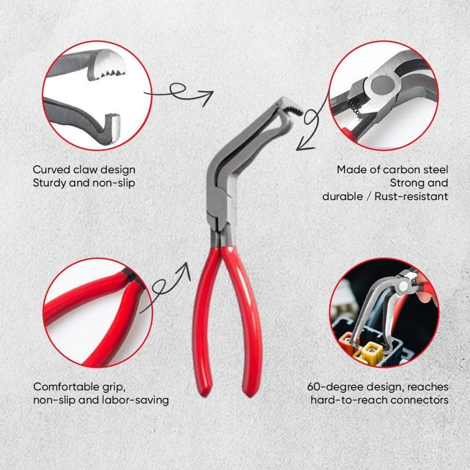 Automotive Electrical Disconnect Pliers Kit, Auto Repair Plier,High-Carbon Steel Connector Separator, Car Trim Clip Removalpliers, Plug Release Tool, Wire Terminal Removal