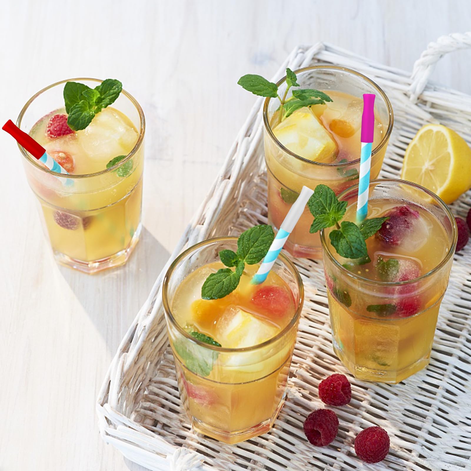 33Pcs Reusable Straws Tips, Silicone Straw Tips, Multi-color Food Grade Straws Tips Covers Only Fit For 1/4 Inch Wide(6MM Out Diameter) Stainless Steel Straws By Accmor - View #6