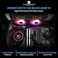Vista 2 de Thermalright Frozen Notte 240 Black ARGB V2 Water Cooling CPU Cooler,240Black CPU Cooler Specifications, Double PWM Fans, S-FDB Bearings, Suitable