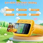 SKYBASIC Digital Microscope for Kids, 2" Screen 1000X Handheld Microscope HD Pocket Portable Microscopes Camera, Science Edu Fun Birthday Gifts Toys for Ages 4-12 Children Students Boys Girls -Yellow