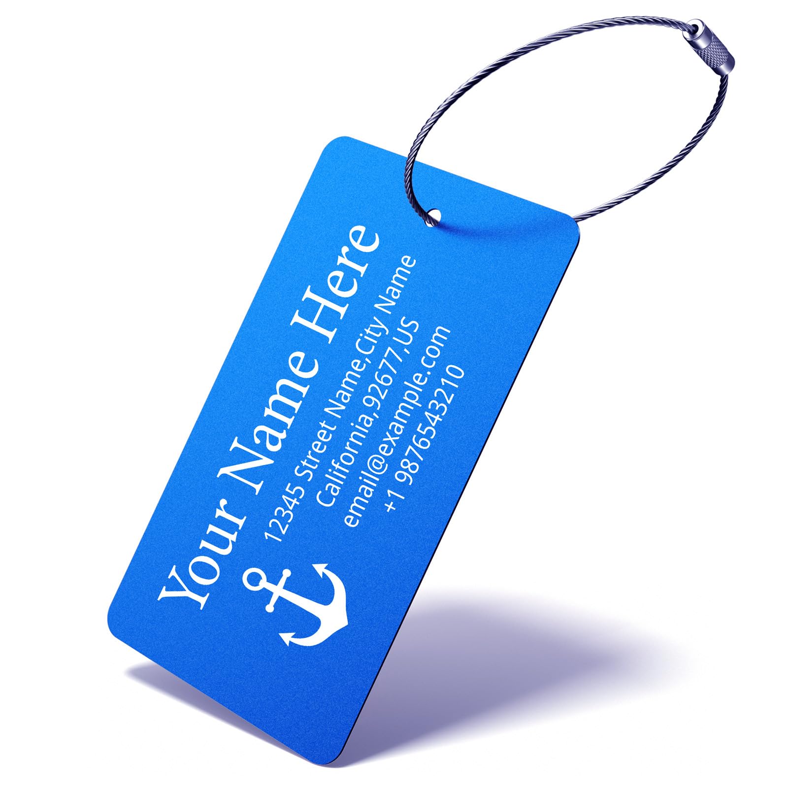 Luggage Tags for Suitcase - Personalized Engraved Metal Tag for Cruise Travel - Custom Name Tags Suitable for Bags and Backpacks(Blue)