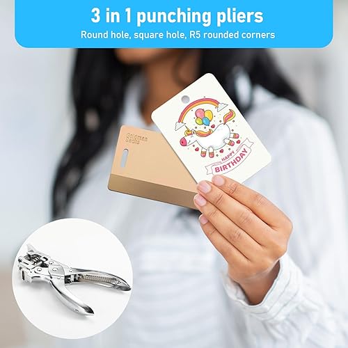 Miniatura 6 de Perforadora de ranura 3 en 1, perforadora de ranura para tarjetas de identificación, de mano, sin agujeros de rebabas, perforadora de una ranura,