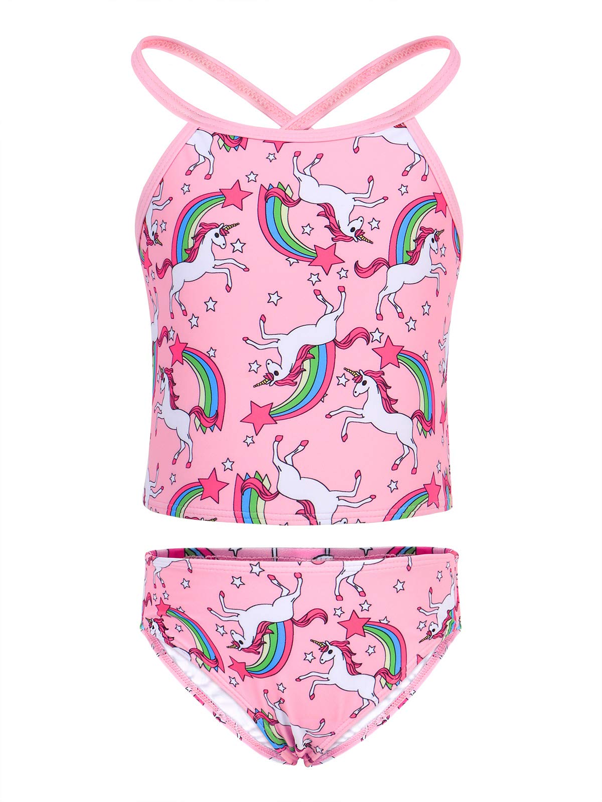 Unicorn Swimsuit Toddler Girls Rainbow Two Pieces Swimwear Bathing Suit Bikinis