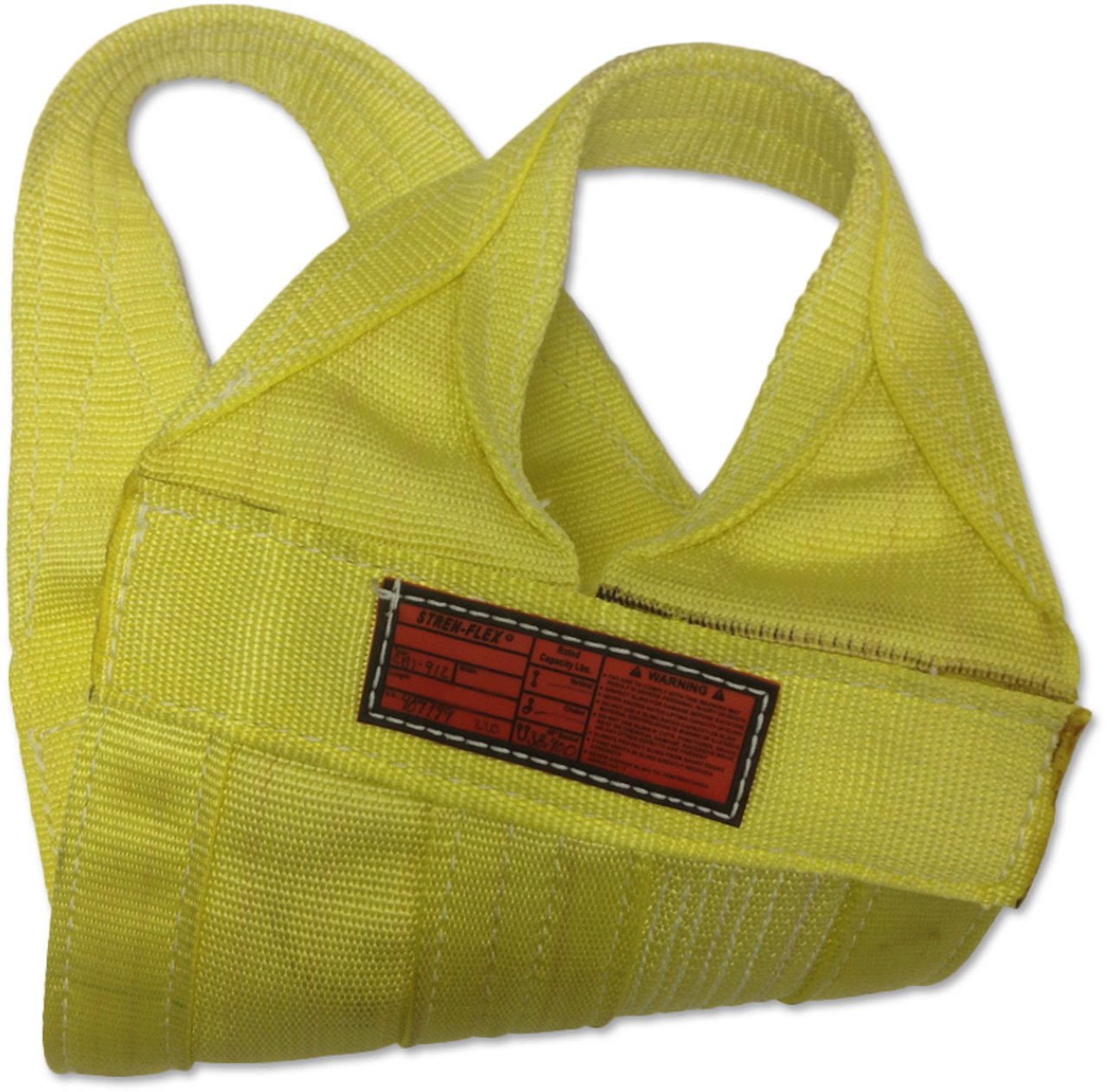 Stren Flex WB1-906-3 Type 8 Heavy Duty Nylon Cargo Basket Web Sling, 1 Ply, 19200 lbs Basket Hitch Capacity, 3' Length x 6" Width, Yellow