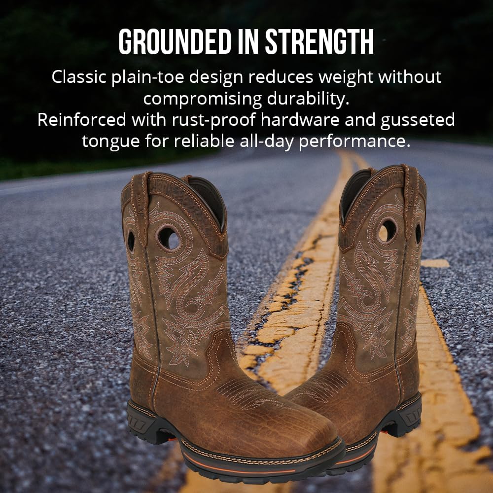 Wolf Work Boots for Men Genuine Leather, Oil and Slip Resistance - Plain Toe - Image 8