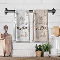 Vista 2 de Divertidas toallas de cocina de café, paño de cocina de bar, toallas de mano de saco de harina de cocina, 16 x 24 pulgadas, secado absorbente