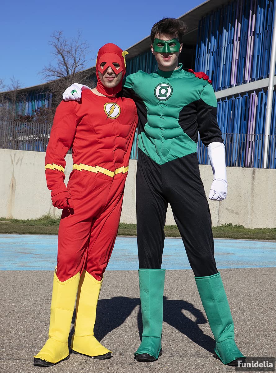 Funidelia | Kostium Flash Męskie Superbohaterowie DC Comics Liga Sprawiedliwości - Strój dla dorosłych i zabawne akcesoria na imprezy karnawał i Halloween - Czerwony