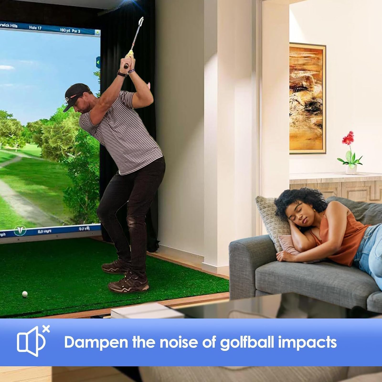 Schermo di impatto per simulatori di golf, schermo ammortizzato durevole ispessito del proiettore dell'esposizione di muffling