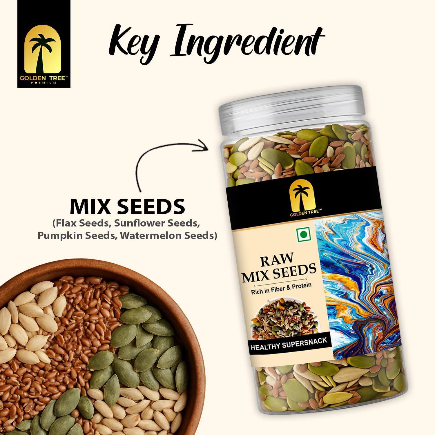 4 in 1 Mix Seeds For Eating | Pumpkin, Watermelon, Flax, and Sunflower Seeds | Weight Loss | Healthy Diet Snacks Trail Mixed Calcium and Protein Rich (200gm) 2