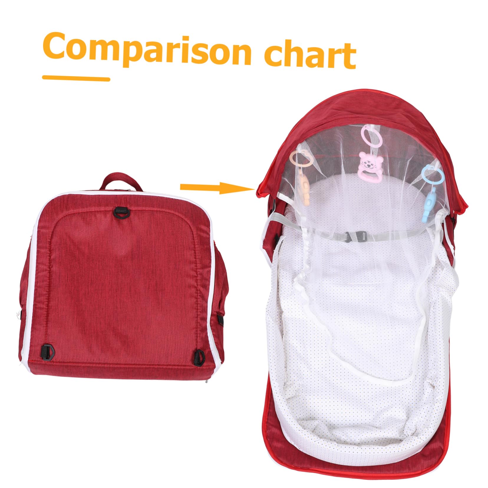 DECHOUS Berceau Pliant Portable pour Bébé avec Moustiquaire et Auvent, Tissu Lin Léger et Coton Pp, Paquet de Transport Inclus, pour Voyager en Plein Air