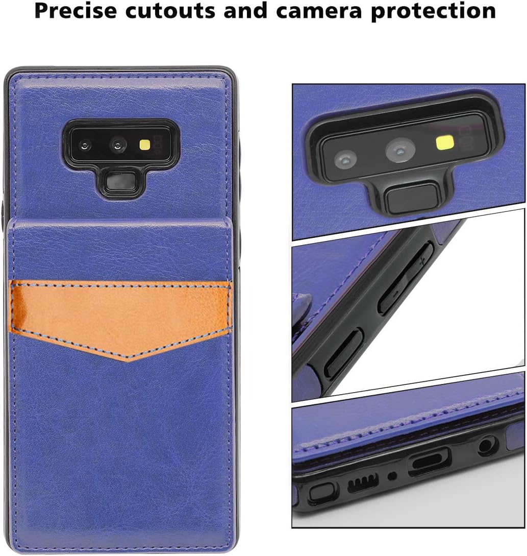 LakiBeibi Galaxy Note 9 Case, Premium Leather Anti-Scratch Galaxy Note 9 Wallet Case with Credit Card Slots Folio Flip Shockproof Protective Cover for Samsung Galaxy Note 9 (2018) - Blue