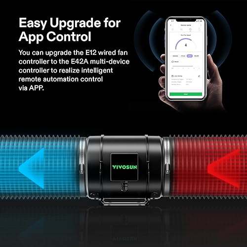 Miniatura 27 de VIVOSUN AeroZesh T4 Ventilador de conducto en línea, silencioso ventilador de escape de ventilación de 4 pulgadas 210 CFM con motor EC y controlador