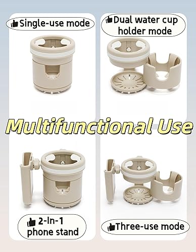 Miniatura 4 de Portavasos 3 en 1, accesorios para cochecito de bebé con soporte para botella, soporte para teléfono y carrito de bebidas para cochecitos, perfecto