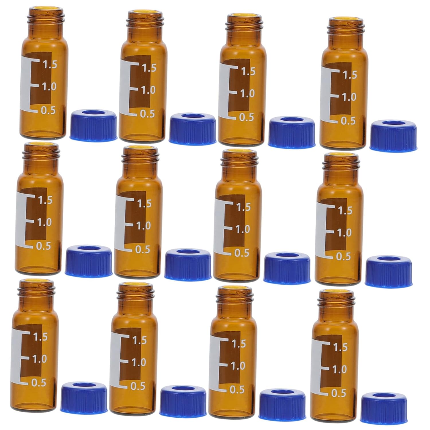 100pcs Clear Glass Vials with Caps and Pads Borosilicate Sample Bottles for Hplc and Lab Use Design for Secure Storage and Transport