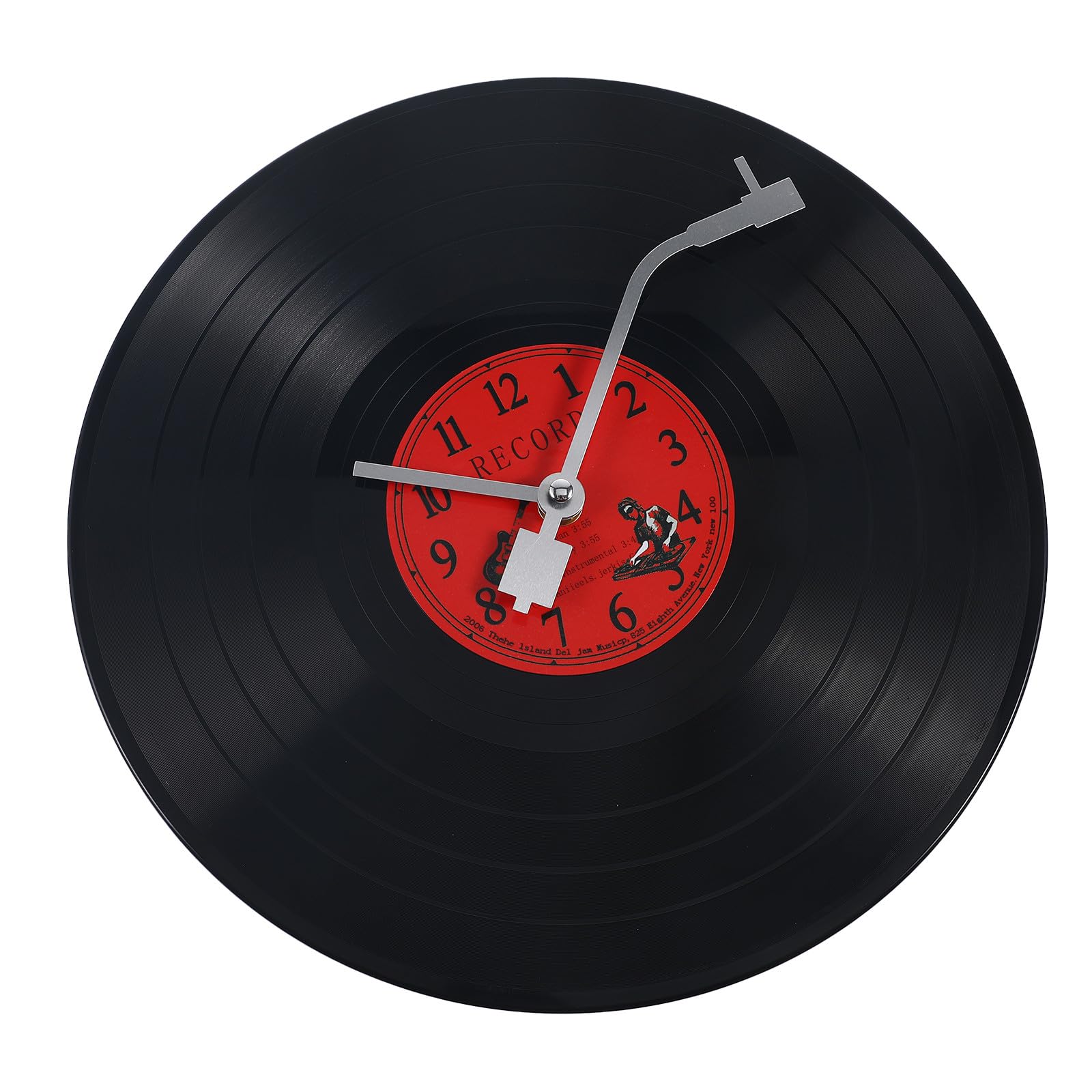 Horloge disque vinyle noir décoration murale vintage maison bureau