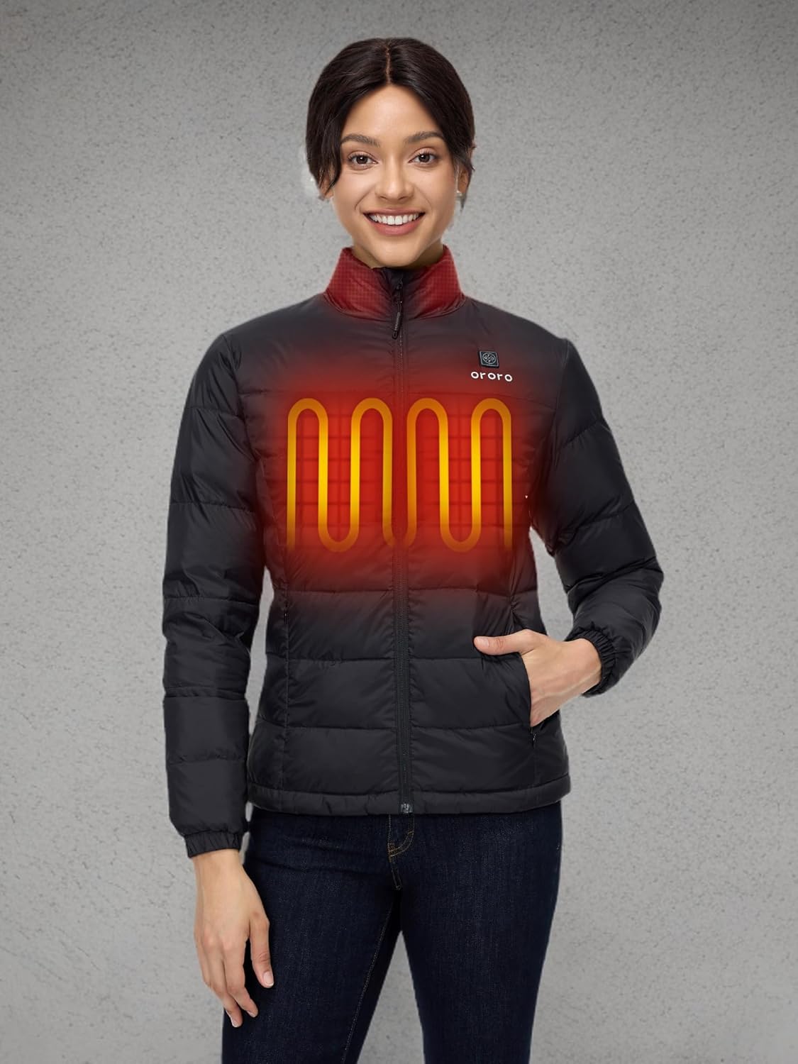 ORORO Women's Heated Puffer Jacket with 4 Heat Zones, Lightweight Heated Coat (Charger Not Included) - Image 8