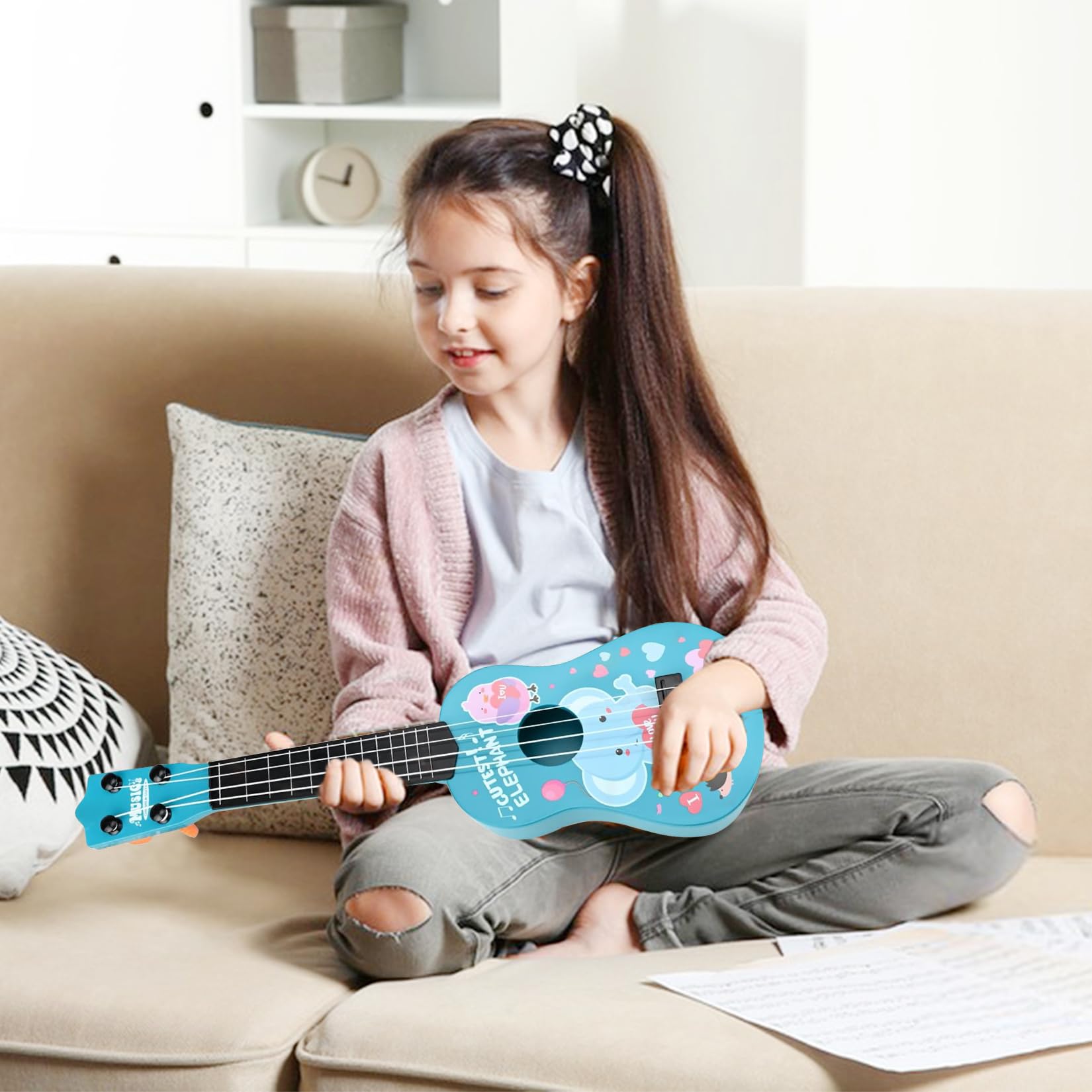 Ukulele Per Bambini Principianti - In Plastica ABS, Dimensioni Ridotte, Con Corde In Nylon, Educativo
