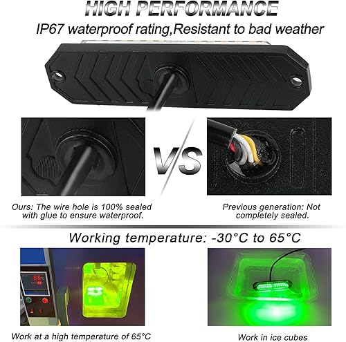 Miniatura 3 de ASPL 8 luces estroboscópicas ultra delgadas de 12 LED para montaje en superficie, luces estroboscópicas intermitentes para camión, automóvil