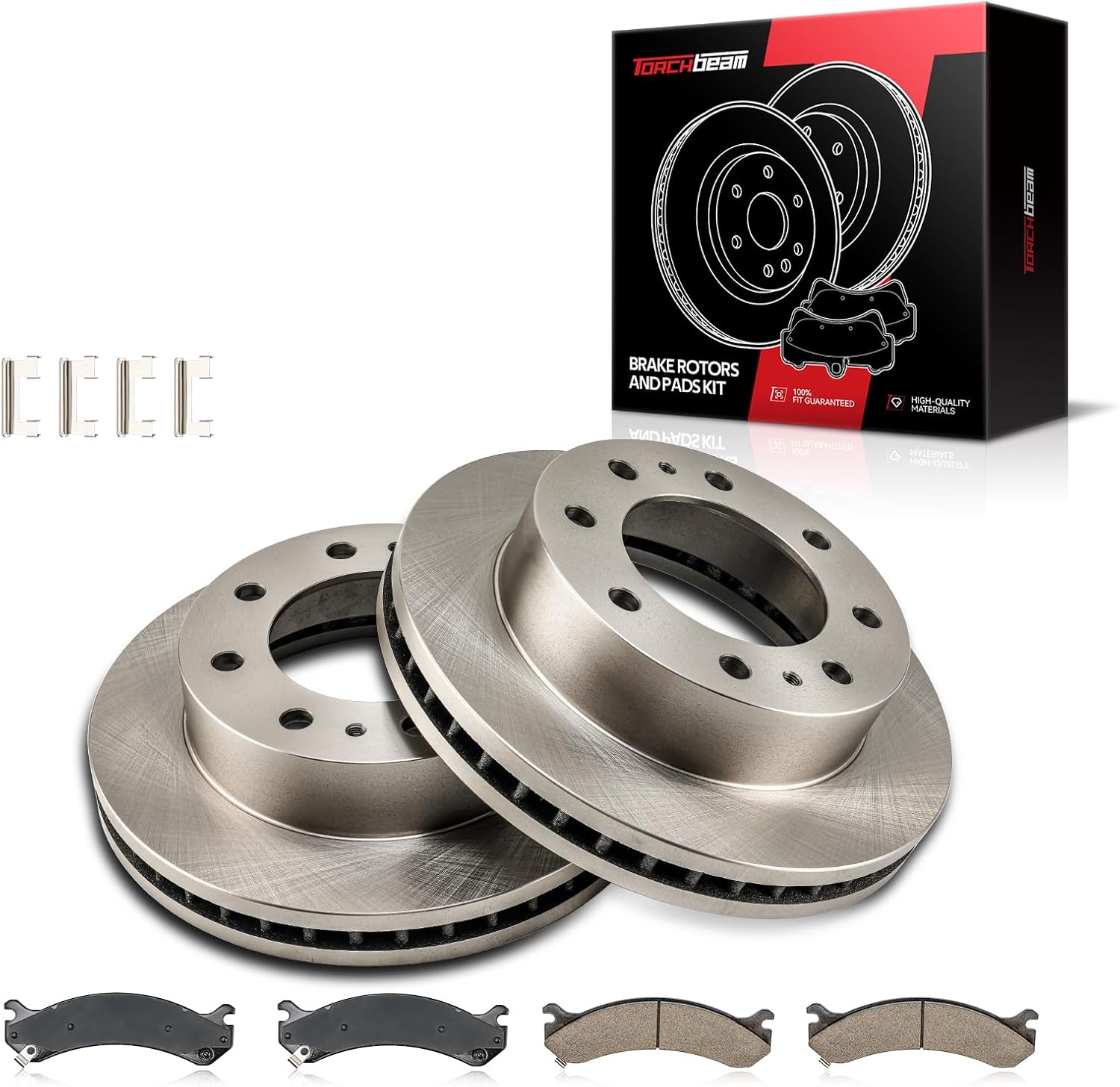 Torchbeam 324.8mm Front Brake Pads and Rotors Kit Compatible with Chevrolet 2001-2010 Silverado 2500 HD,Chevrolet 2003-2012 2017-2020 Express 3500,GMC 2001-2006 2008-2010 Sierra 2500 HD - OE Brake Kit