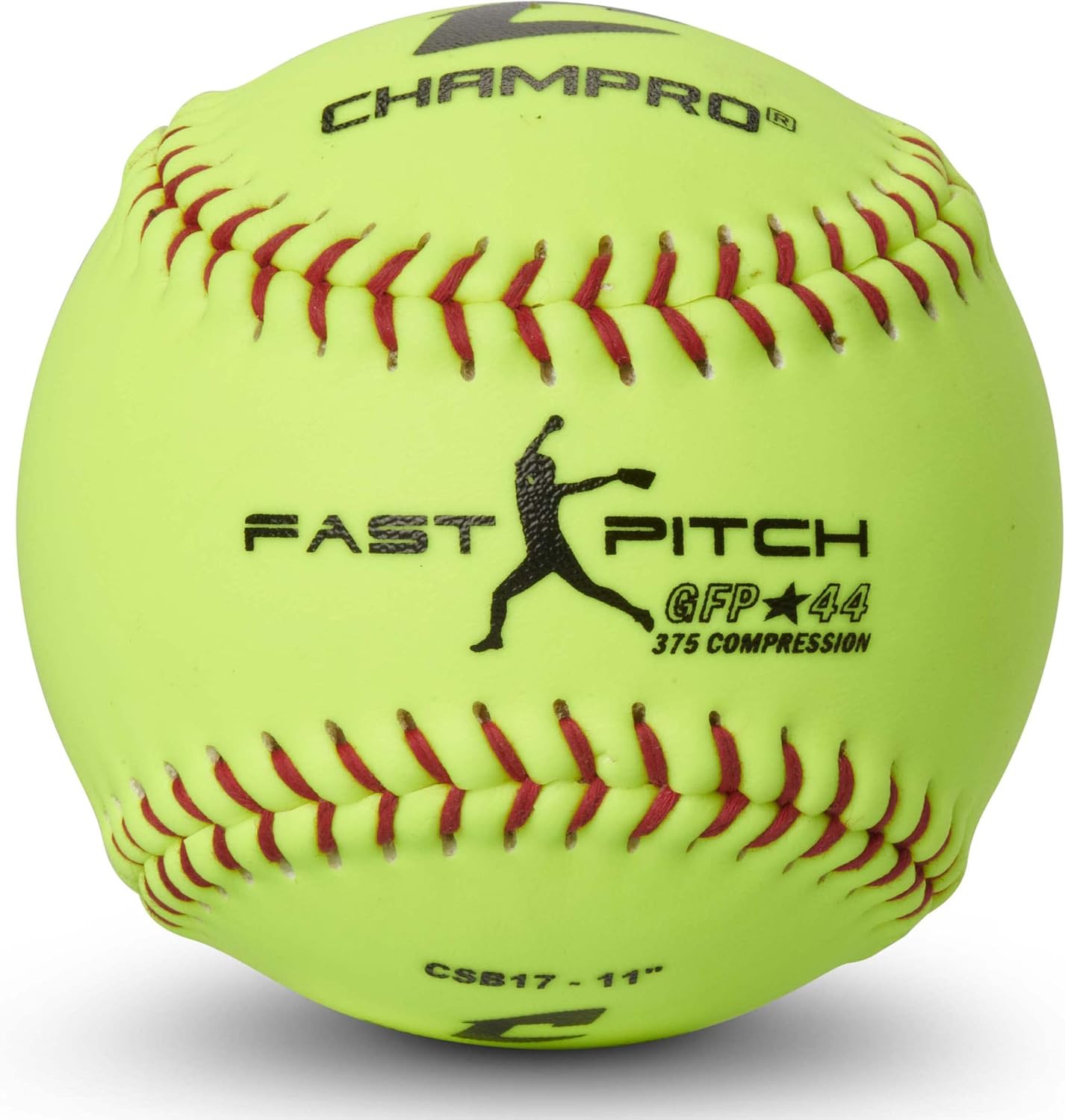 Champro ASA Game Poly Synthetic Cover, Red Stiches (Optic Yellow, 11-Inch)
