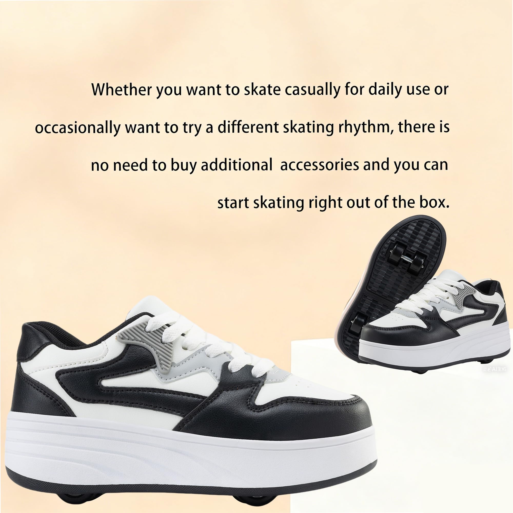 Scarpe da skate a rotelle per donne e ragazze, con ruote staccabili, adatte per Halloween, Natale, feste di compleanno