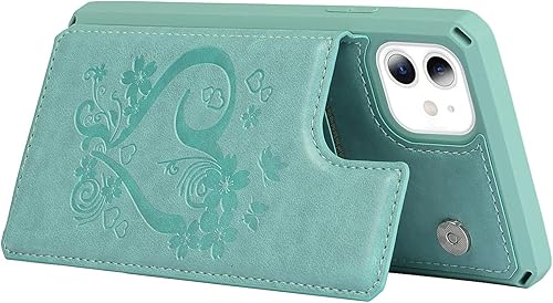 Miniatura 66 de Cavor for iPhone 11 Wallet Case with Card Slots Holder,Premium PU Leather Kickstand Feature Case [Wrist Strap] Double Magnetic Clasp Shockproof Flip