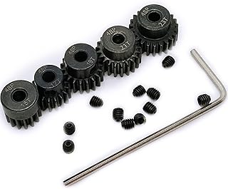 48P Pinion Gear Set Hardened Metal 15T 17T 19T 21T 23T with Screwdriver for 3.175mm Shaft 1/10 RC Brushless Brush Motor
