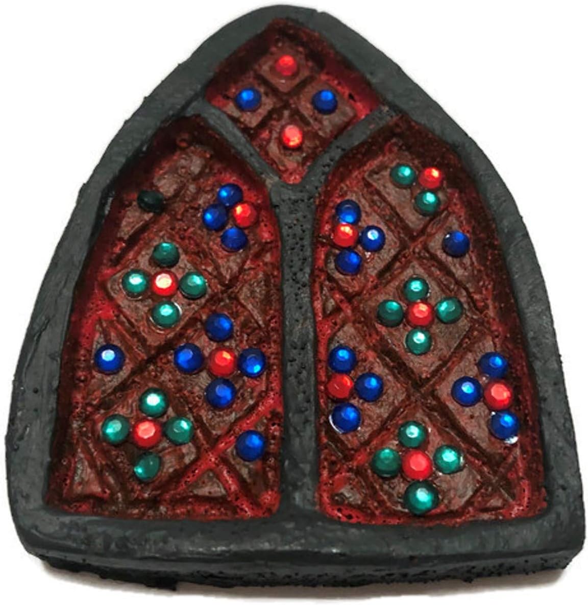 ARCHED STAINED GLASS EFFECT HOBBIT OR FAIRY WINDOW TO COMPLIMENT OUR FAIRY DOOR RANGE