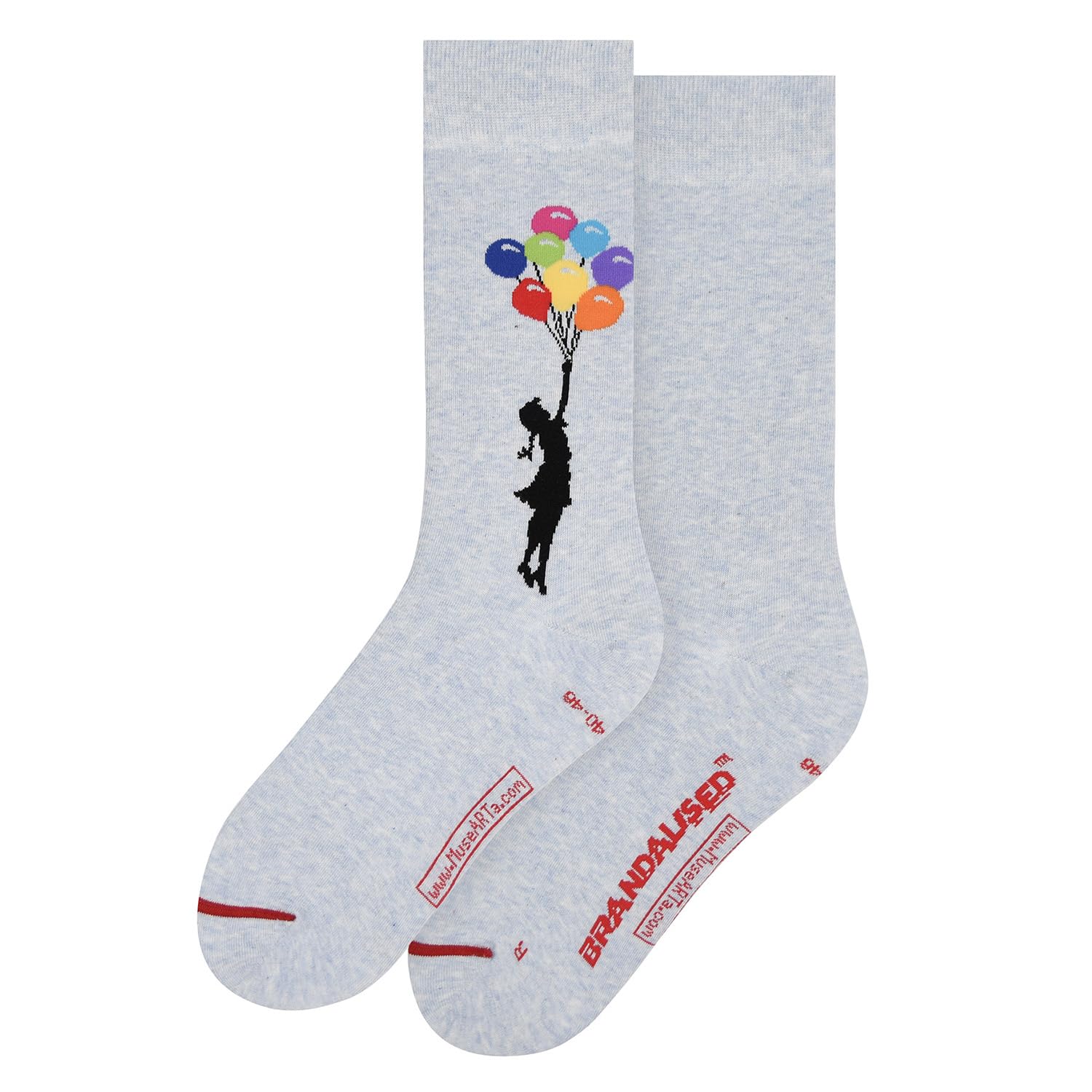 Musearta Unisex Blue Banksy Graffiti Socks, 40-46