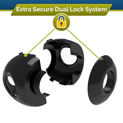 Miniatura 7 de Cubierta para pomo de puerta de seguridad infantil (paquete de 4) Cubiertas de manija de puerta de doble cerradura difíciles de quitar para niños,