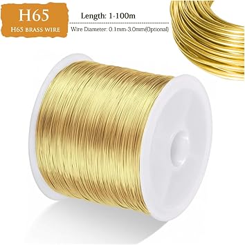 Solids Brass Wire 0.1mm 0.2mm 0.3mm 0.4mm 0.5mm 0.6mm 0.7mm 0.8mm 1mm 1.2mm 1.5mm 1.8mm 2.0mm 2.5mm 3.0mm(1.0mm x10meters)