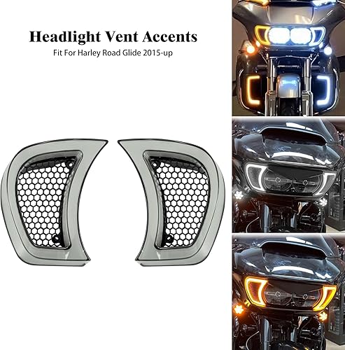 Miniatura 2 de Luces LED de ventilación para faros delanteros, luz de circulación para Harley Road Gilde FLTRX 2015-2023 (transparente)