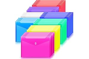 Sooez Plastic Folders with Velcro Closure for Easy Document Organization