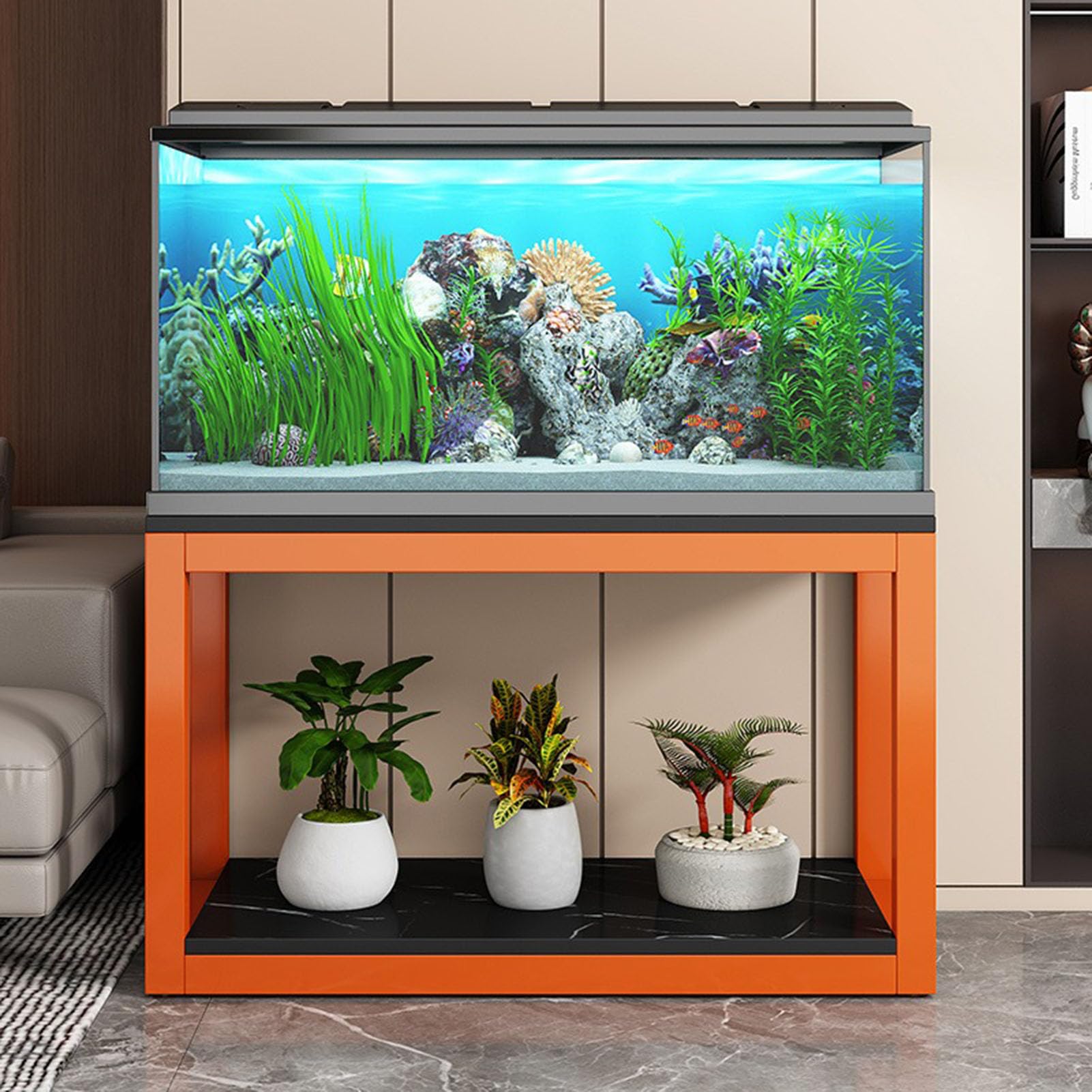 Support d'aquarium en métal double couche charge 400kg pour terrarium