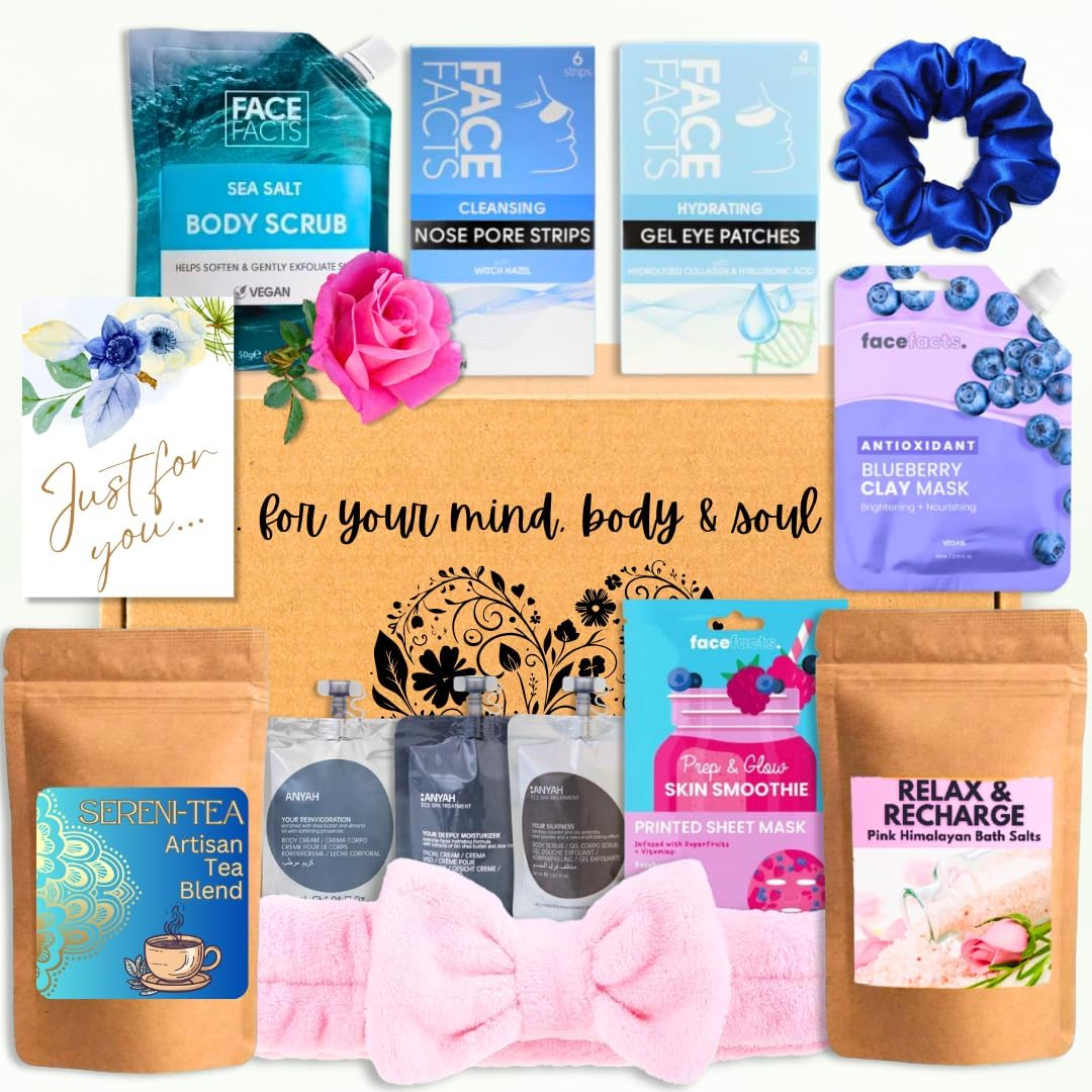 DELUXE BIRTHDAY Spa Gift Box, Pamper Hamper, Pamper Gift Box for Her, Self Care Gift Box, Gift Set for Woman, Bath Gift Set, Mother's Day Gift, Purple