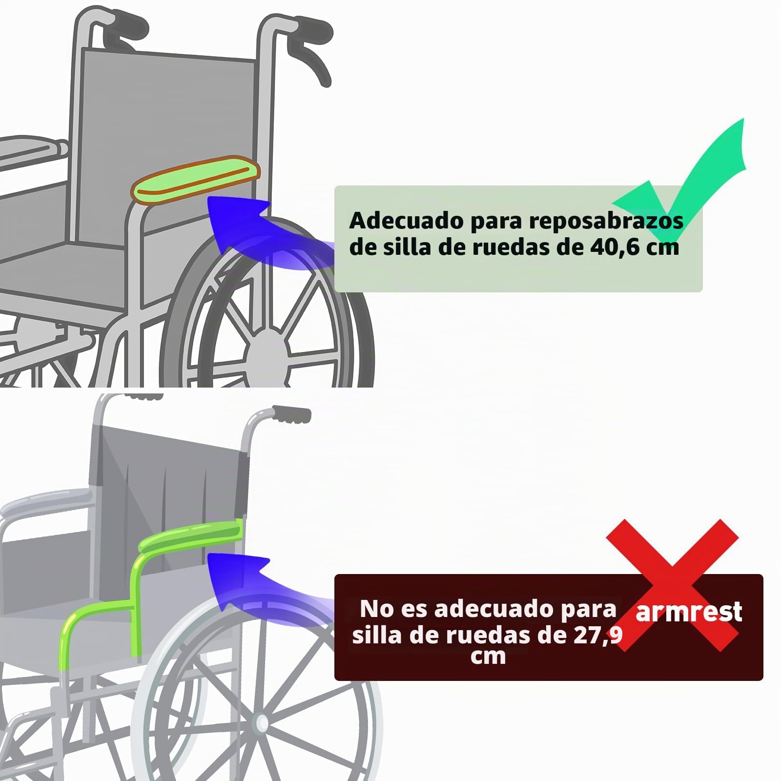 Cojín suave para silla de ruedas, accesorios para sillas de ruedas que ayudan a prevenir la presión, apoyan el coxis y la espalda, antideslizante, se adapta a sillas de calentamiento de 45.7