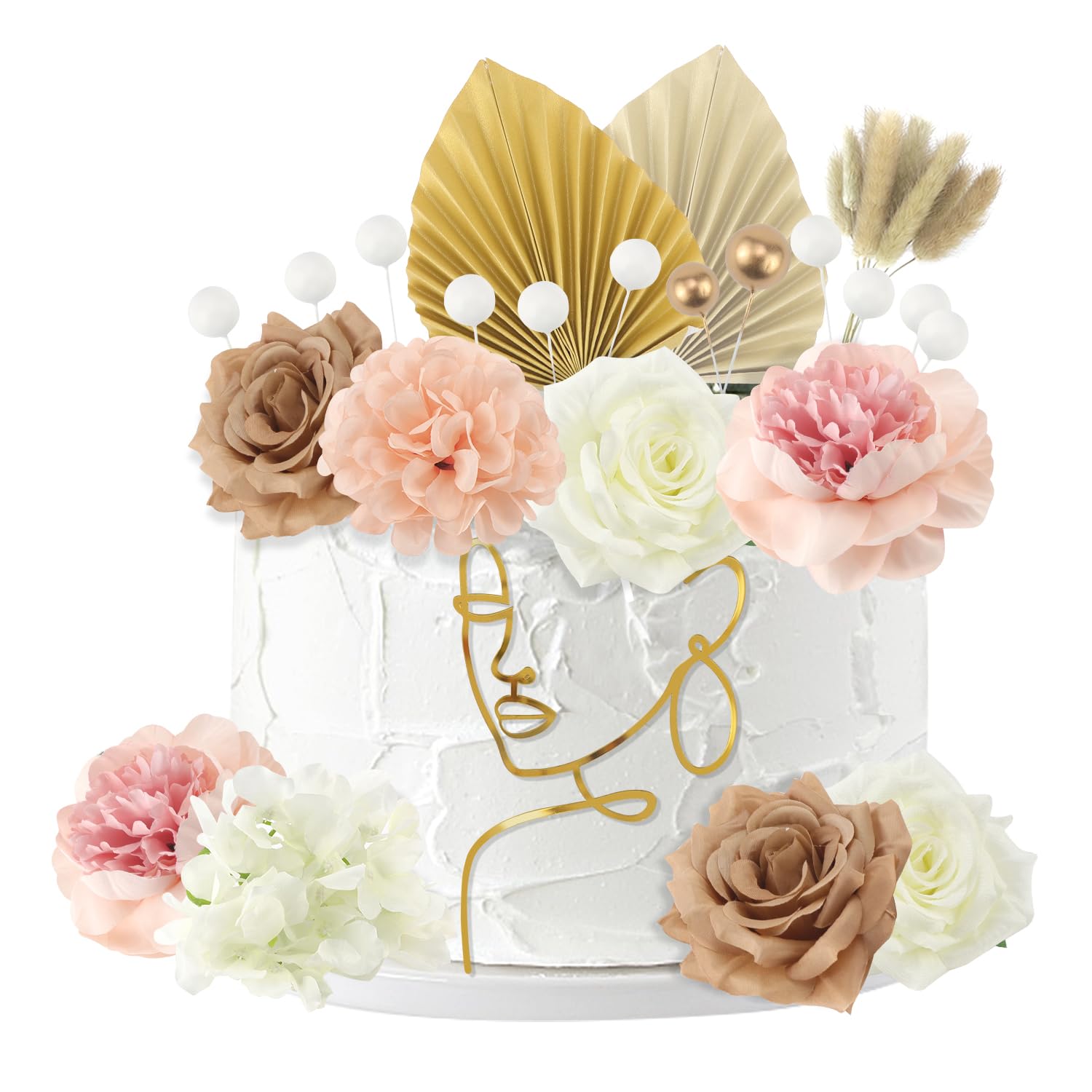 Benaton 52-teiliges Deko-Set Für Kuchen - Rosa Boho-Stil Mit Schmetterlingen, Blumen & Kugeln, Perfekt Für Geburtstage, Hochzeiten & Babypartys