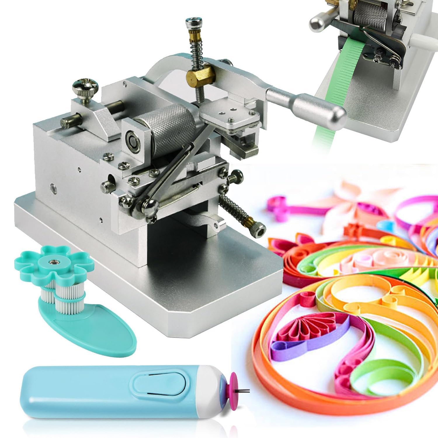 Kit elettrico per quilling, frange regolabili e penna, set di strumenti fai da te per aule, casa, laboratori artistici e progetti creativi
