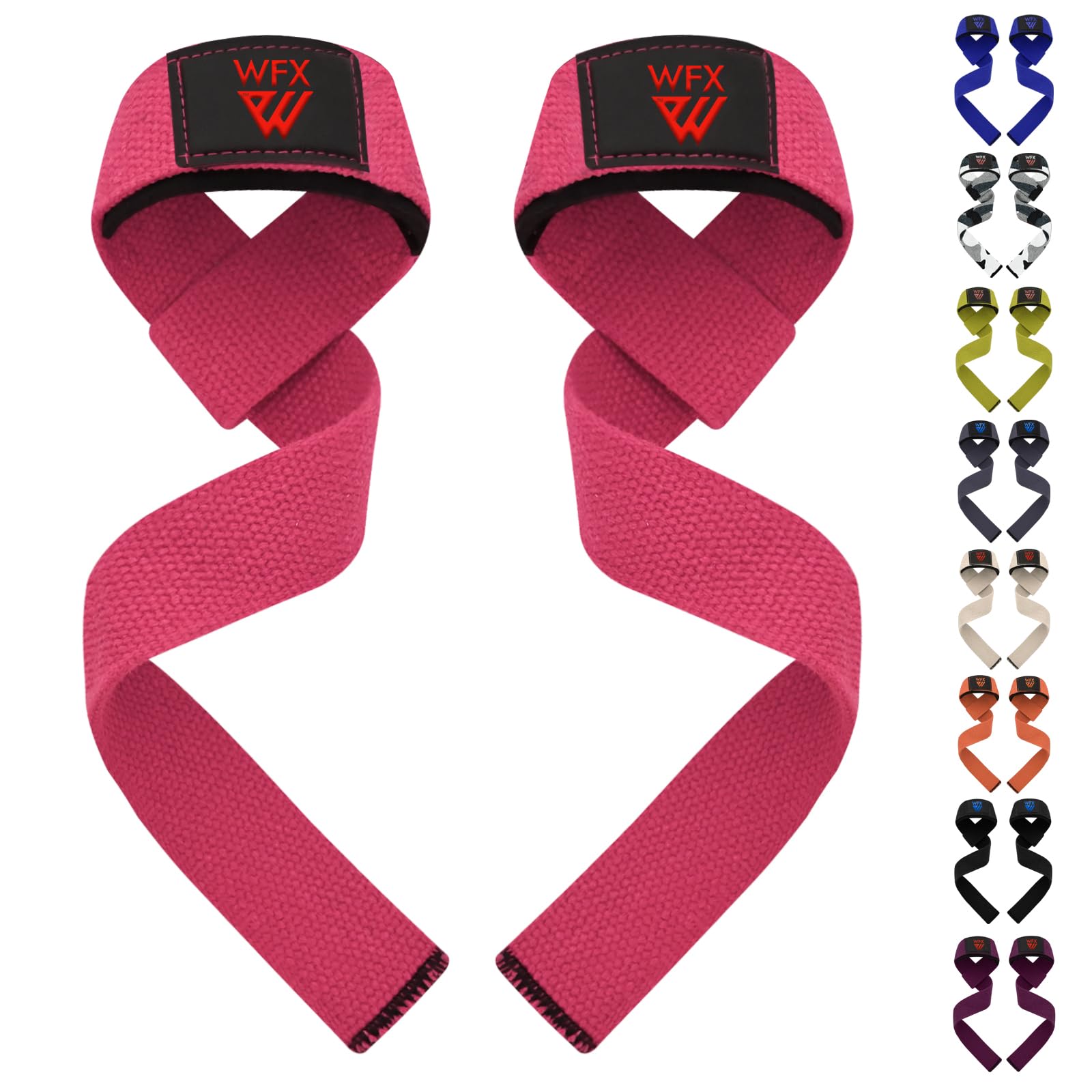 WFX Zughilfen Krafttraining & Bodybuilding, gepolsterte Zughilfen mit rutschfestem Griff für Deadlifts und Powerlifting, Gym Zubehör für Frauen & Männer (Lifting Straps)