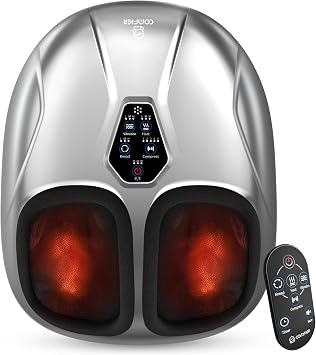 COMFIER 2026 Upgrade Shiatsu Foot Massager,Feet Massager for Neuropathy Plantar Fasciitis Relief,3 Kneading,3 Heat,3 Vibration & 5 Compression, Fit Up to 14,Relax for Home Office Use