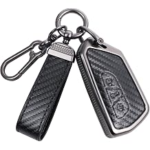 YO&YOYE Carbon Fiber Texture Key Fob Cover Compatible with VW Volkswagen ID3 ID4 MK8 Golf 8 GTI Skoda Octavia 3 Buttons, Zinc Alloy Key Case keychain Shell