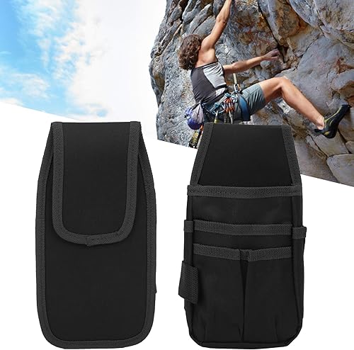 Miniatura 4 de Riñonera para herramientas, pequeña, multifuncional, para herramientas de almacenamiento de herramientas para electricistas, técnicos, (negro)