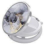 Nipichsha Pill Box, Small Pill Case for Purse & Pocket, Cute Travel Medicine Organizer, Portable Medicine Container Holder to Hold Vitamins, Medication, Fish Oil & Supplement, Gray Marble